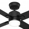 Mila Ματ Μαύρος με DC μοτέρ και LED φωτιστικό της Hunter