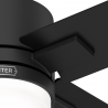 Mila Ματ Μαύρος με DC μοτέρ και LED φωτιστικό της Hunter