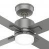 Mila Ματ Γκρι με DC μοτέρ και LED φωτιστικό της Hunter