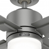 Mila Ματ Γκρι με DC μοτέρ και LED φωτιστικό της Hunter