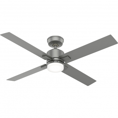 Mila Ματ Γκρι με DC μοτέρ και LED φωτιστικό της Hunter