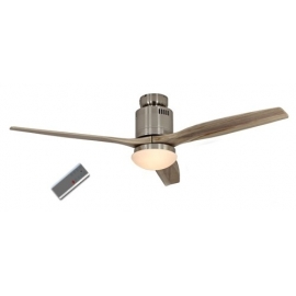 Aerodynamix Brushed Chrome/Wood με τηλεχειρισμό και φωτιστικό by Casafan