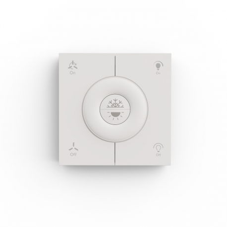 Επίτοιχο Control ΜΠΑΤΑΡΙΑΣ για DC ανεμιστήρες οροφής της Sulion με φωτιστικό (λευκό)