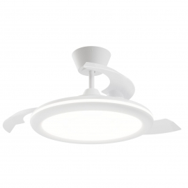 Bombay Estilo 89 Λευκός με DC μοτέρ, LED φωτιστικό και αναδιπλούμενα πτερύγια της Sulion