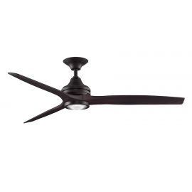 SPITFIRE dark bronze της FANIMATION με LED φωτιστικό & πτερύγια καρυδιά