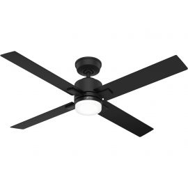 Mila Ματ Μαύρος με DC μοτέρ και LED φωτιστικό της Hunter
