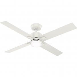 Mila Λευκός με DC μοτέρ και LED φωτιστικό της Hunter